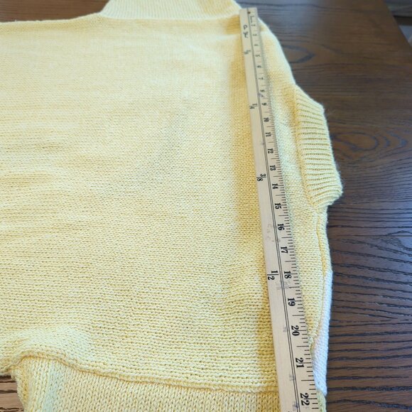 Vintage Stitch Works Yellow Minimalist Floral Art Sweater Size L - Picture 14 of 16